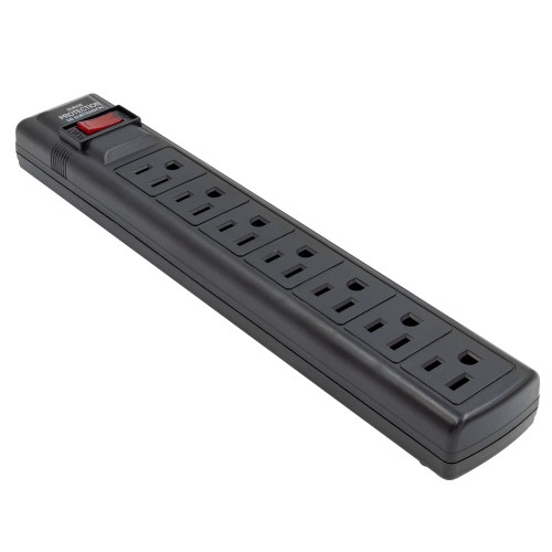 7-OUTLET 900J SURGE PROTECTOR POWER STRIP, 4FT (BLACK)