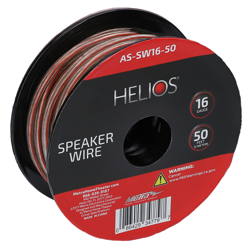 16 AWG Speaker Wire, Clear Jacket, 50ft