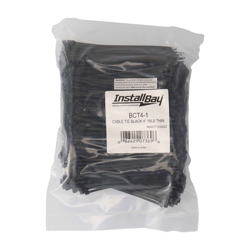 4-INCH CABLE ZIP TIES, BLACK (100 PACK)